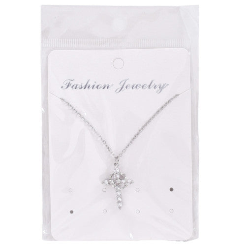COLLAR CRUZ Y CORONA PLATA